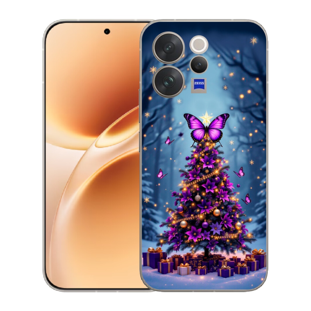 mmCase gél tok a Vivo V70-hez – pillangós karácsonyfa