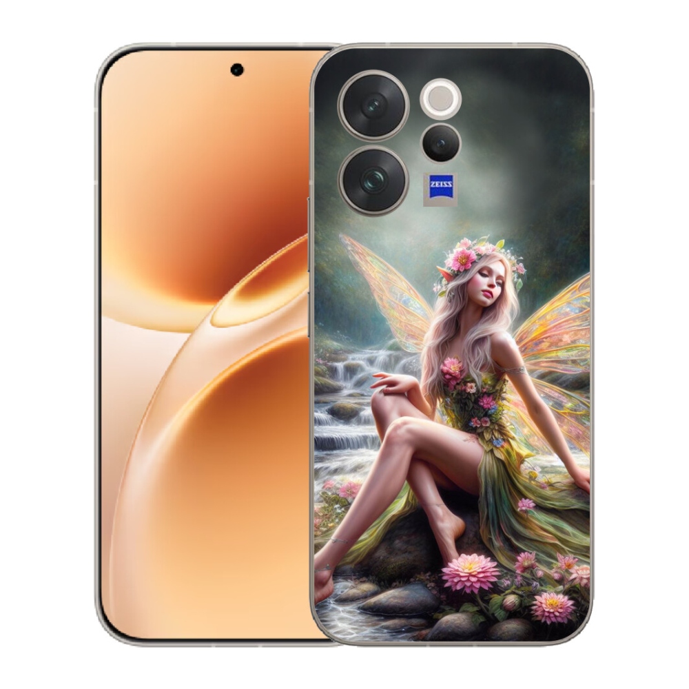 mmCase gél tok a Vivo V70-hez – Pillangós nő 1