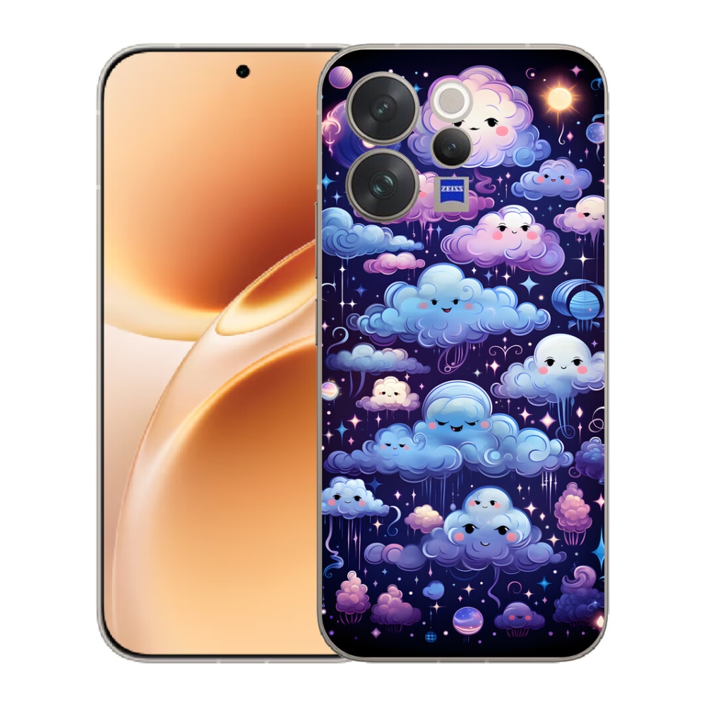 mmCase gélhuzat a Vivo V70-hez – felhőmintás