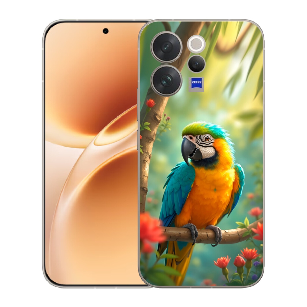 mmCase gél tok a Vivo V70-hez – kék-sárga ara papagáj