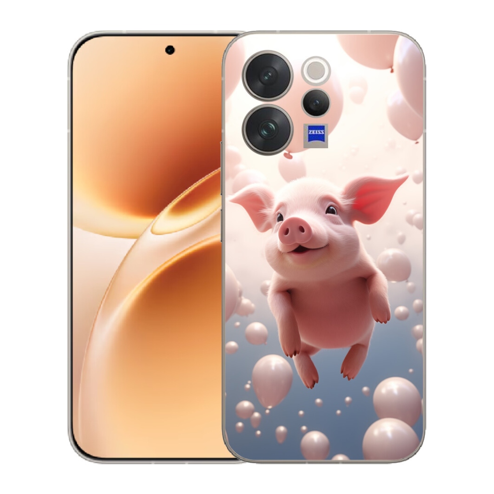 mmCase géltok a Vivo V70-hez – malac léggömbökkel
