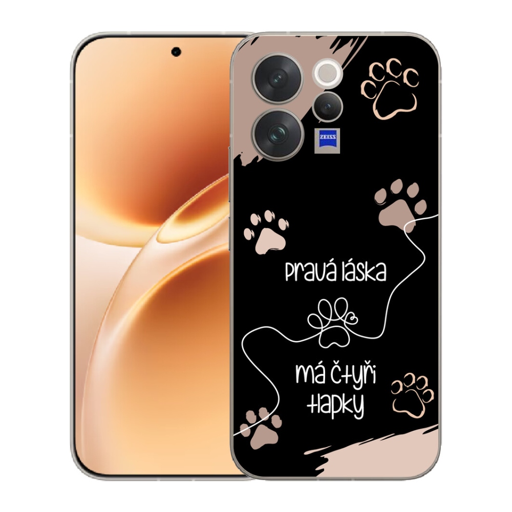 mmCase gél tok a Vivo V70-hez – kutyás motívum 1, fekete háttérrel