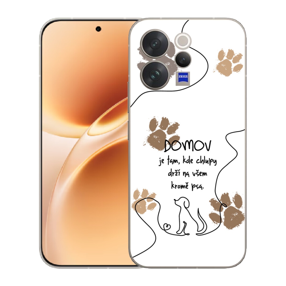 mmCase gél tok a Vivo V70-hez – kutyás motívum, fehér háttér