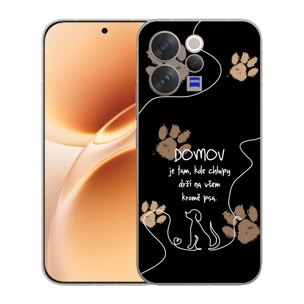 mmCase gél tok a Vivo V70-hez – kutyás motívum, fekete háttér