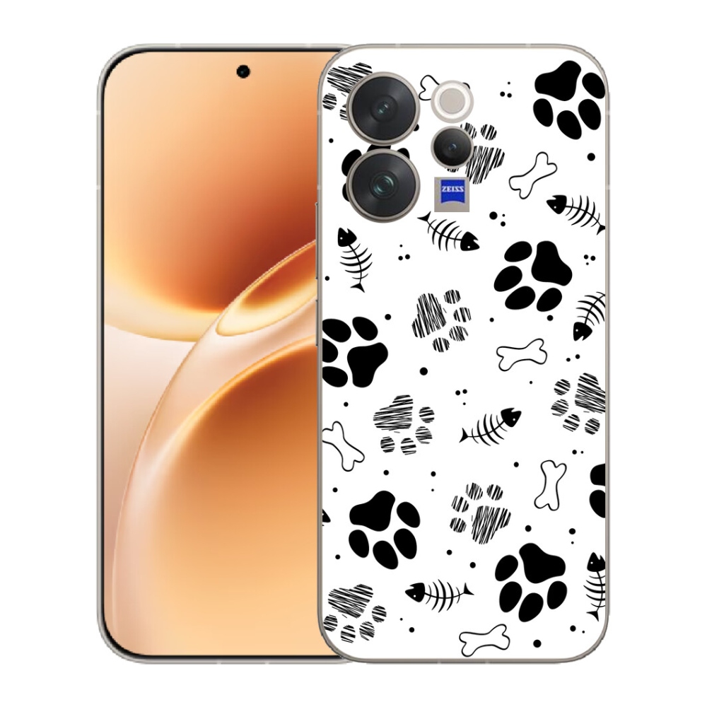mmCase gél tok a Vivo V70-hez – kutyus mancsok 1