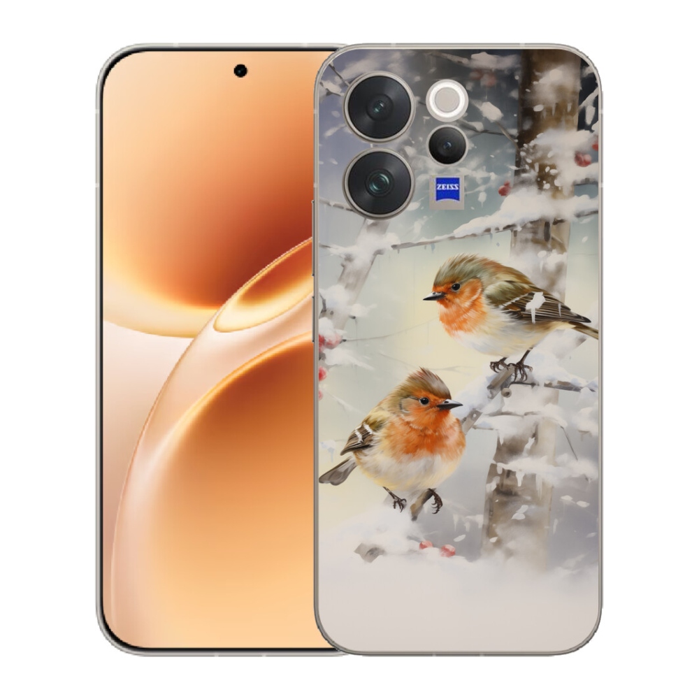 mmCase gélhuzat a Vivo V70-hez – madarak télen