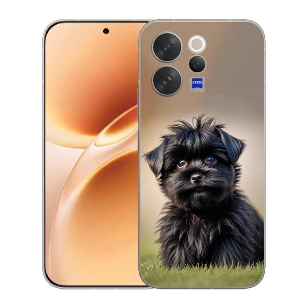 mmCase gél tok a Vivo V70-hez – aranyos fekete kutyus