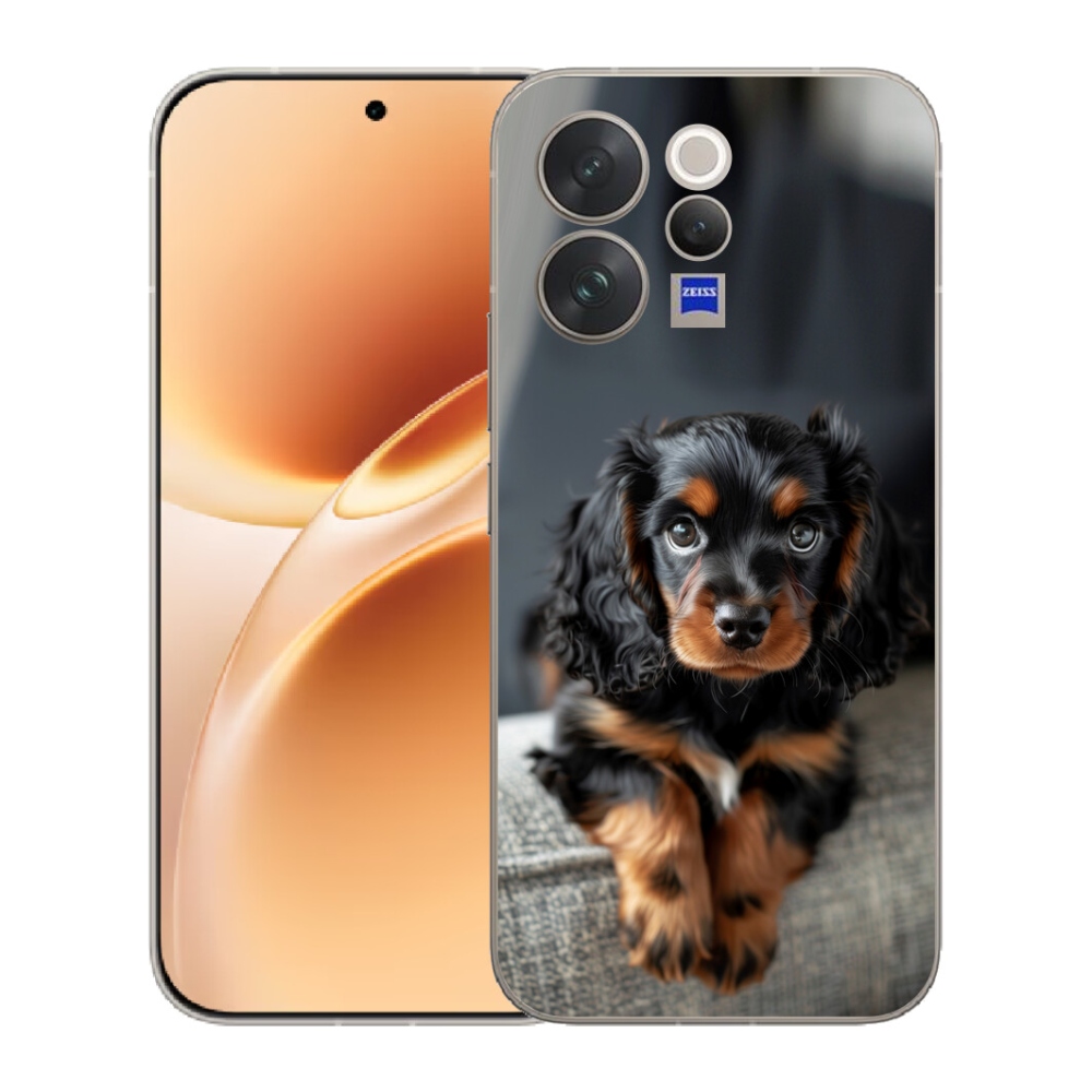mmCase gél tok a Vivo V70-hez – aranyos, hosszúszőrű tacskó