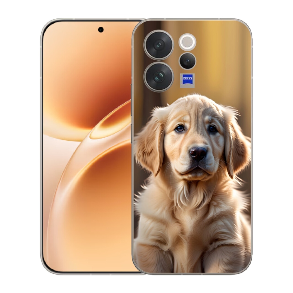 mmCase gél tok a Vivo V70-hez – aranyos arany retriever