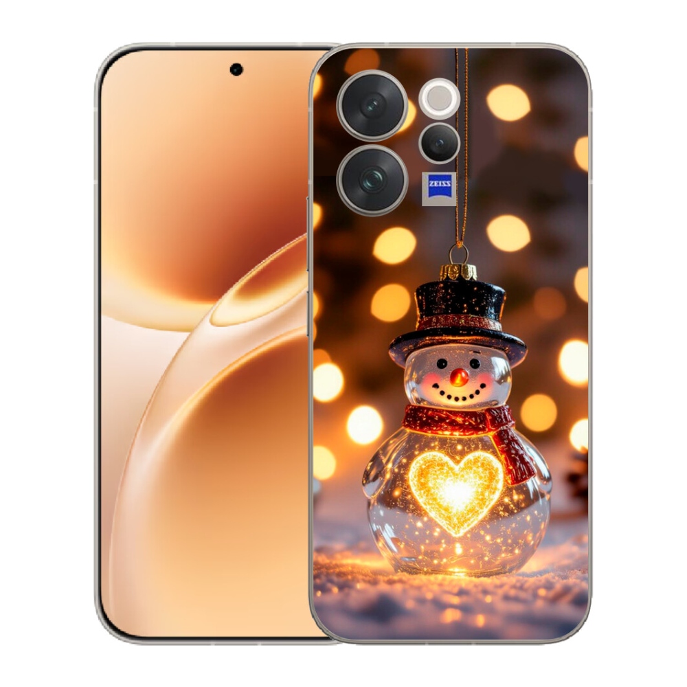 mmCase gél tok a Vivo V70-hez – világító karácsonyi hóember