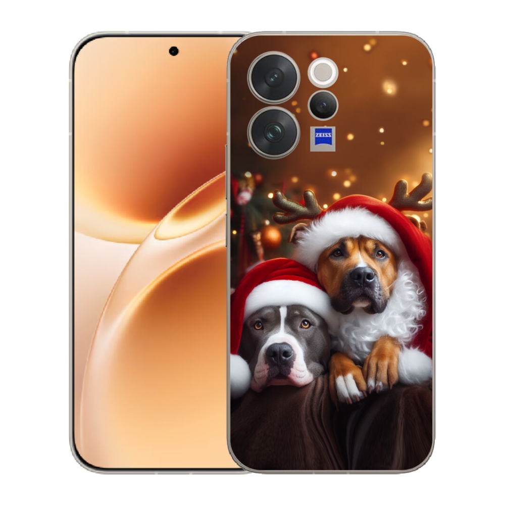 mmCase gélhuzat a Vivo V70-hez – karácsonyi kutyák