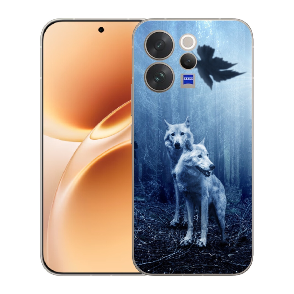 mmCase gélhuzat a Vivo V70-hez – farkasok az erdőben