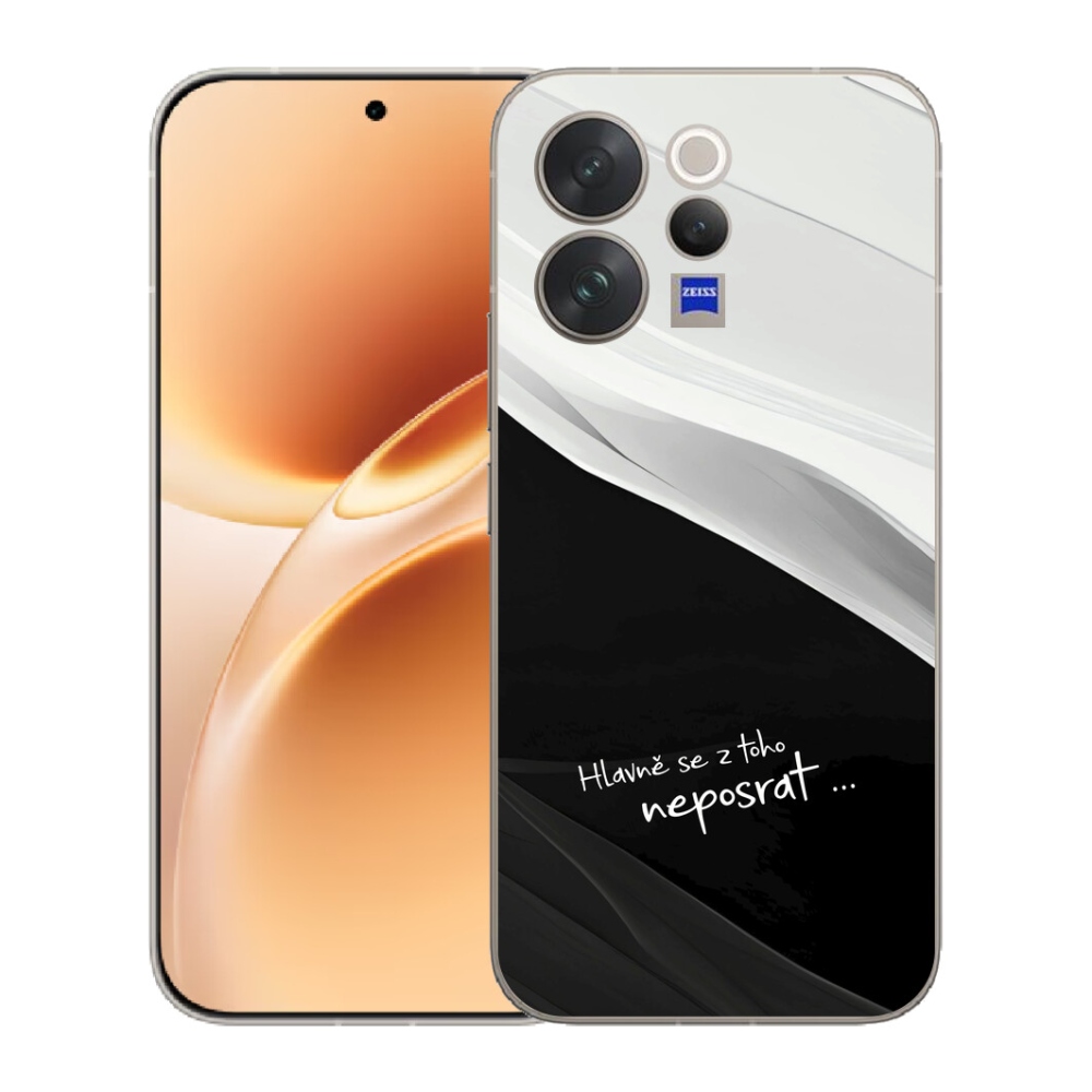 mmCase gél tok a Vivo V70-hez – vicces felirat, 13 fekete-fehér háttér