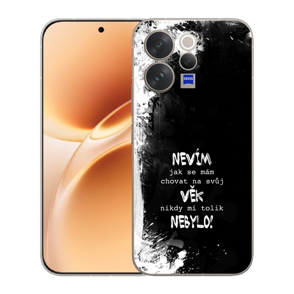 mmCase gél tok a Vivo V70-hez – vicces felirat, 14, fekete háttér