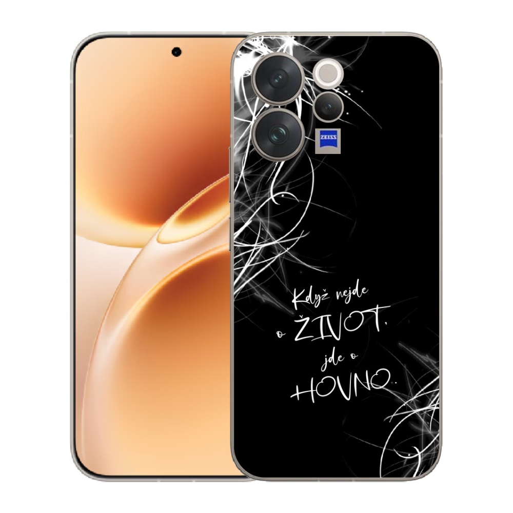 mmCase géltok a Vivo V70-hez – vicces felirat, 16, fekete háttér