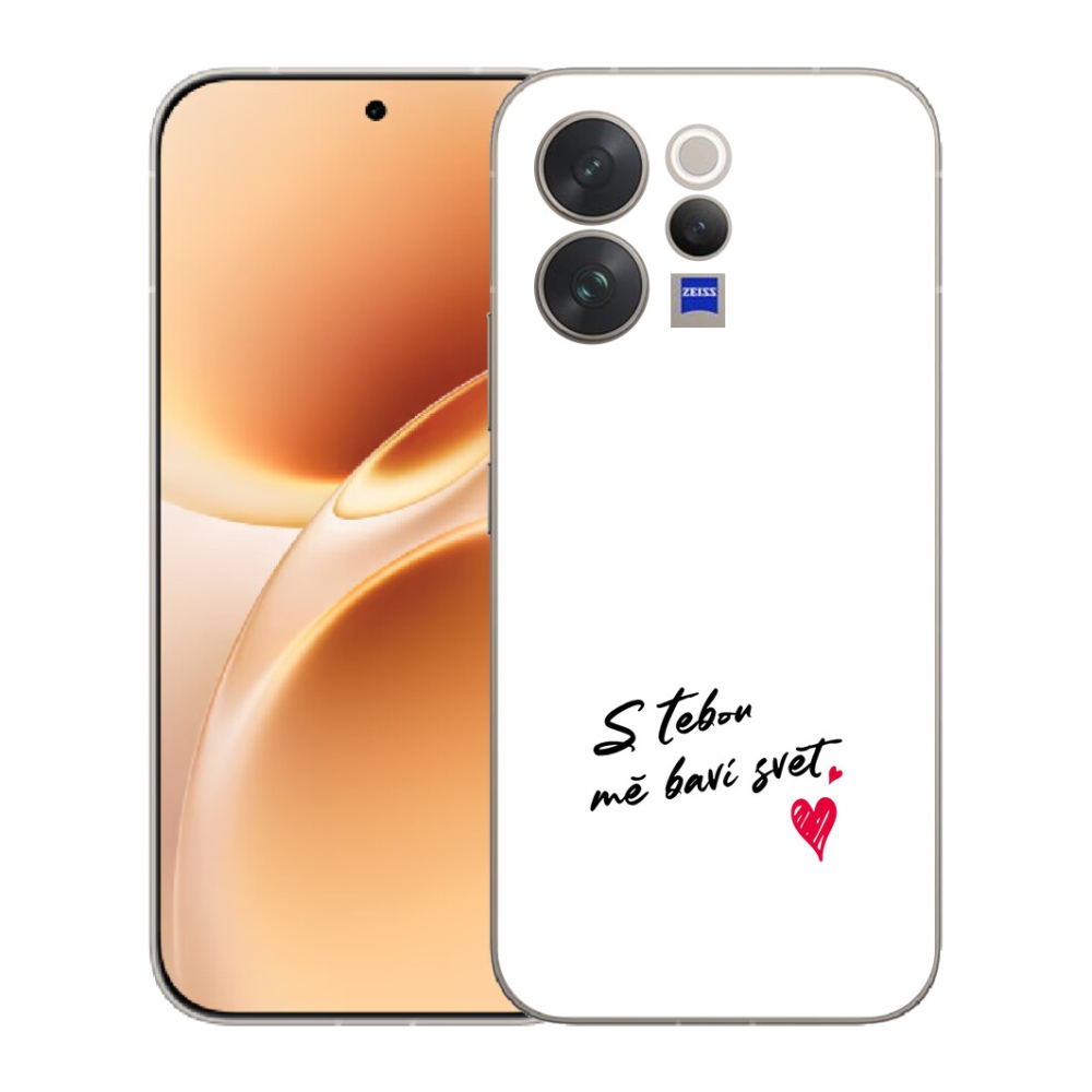 mmCase géltok a Vivo V70-hez – „Szerelmes” felirat, 1 fehér háttér