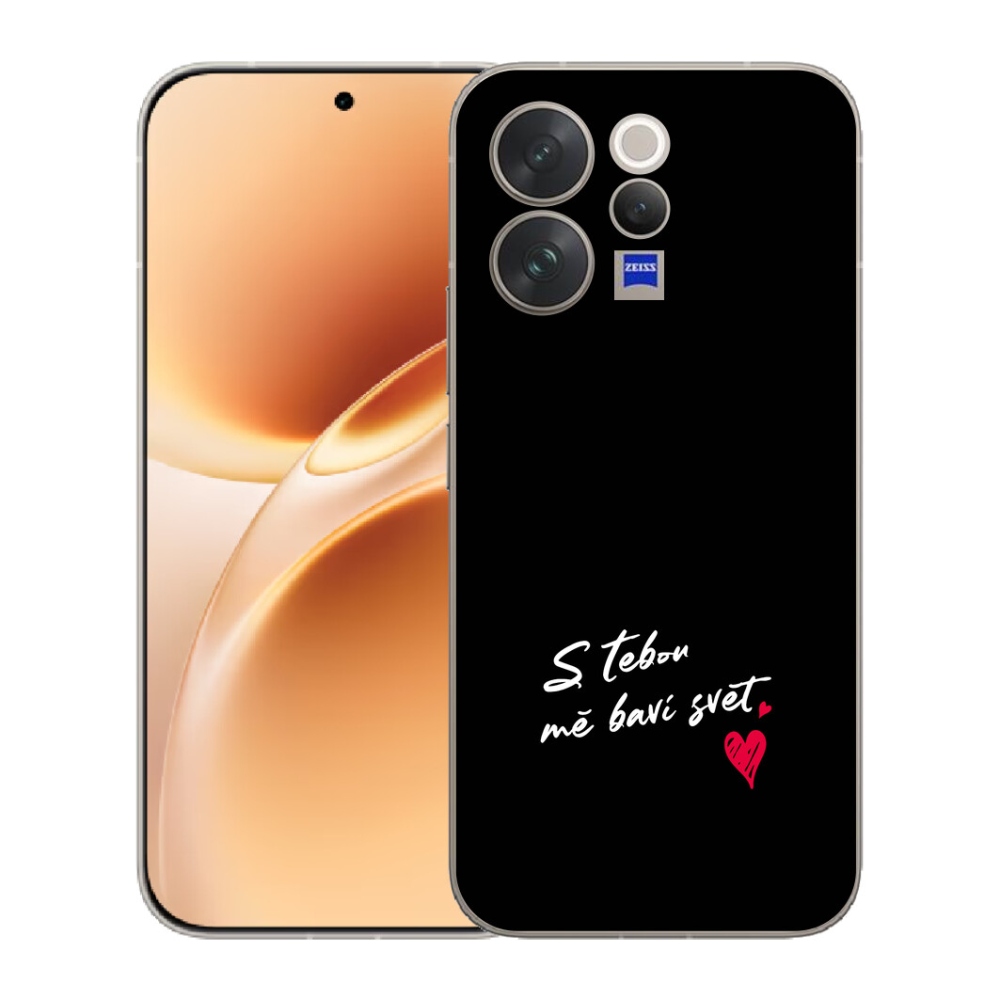 mmCase gél tok a Vivo V70-hez – „Szerelmes szöveg 1” fekete háttérrel