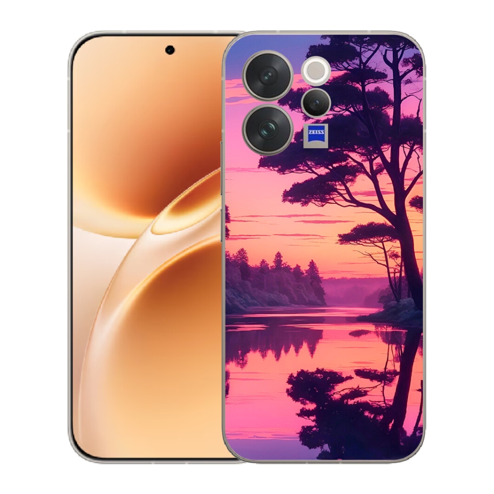 mmCase gélhuzat a Vivo V70-hez – naplemente a tó felett