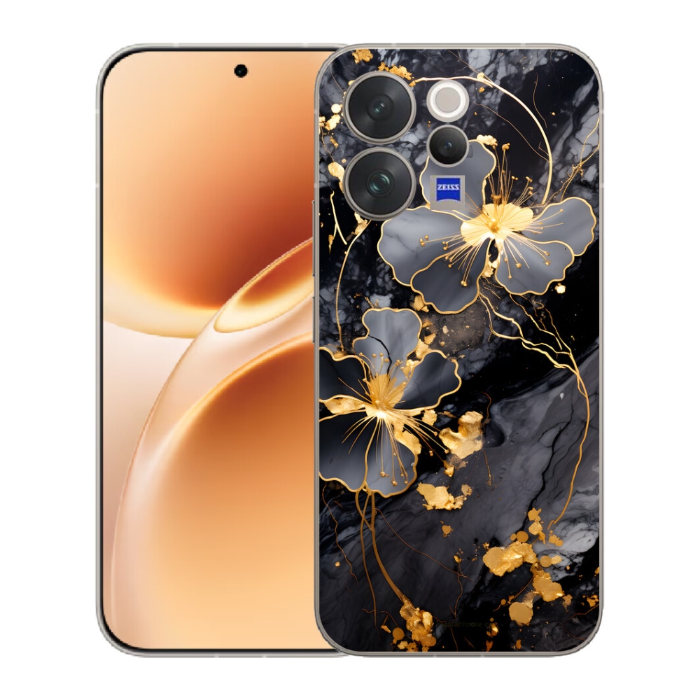 mmCase géltok a Vivo V70-hez – arany virágok