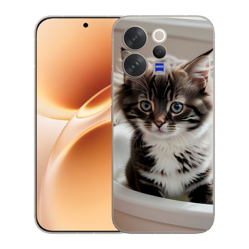 mmCase géltok a Vivo V70-hez – kíváncsi cica