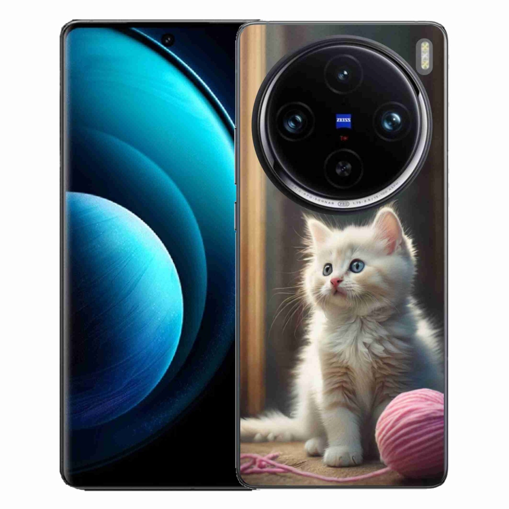 mmCase gél tok a Vivo X100 Pro 5G-hez – fehér cica 2