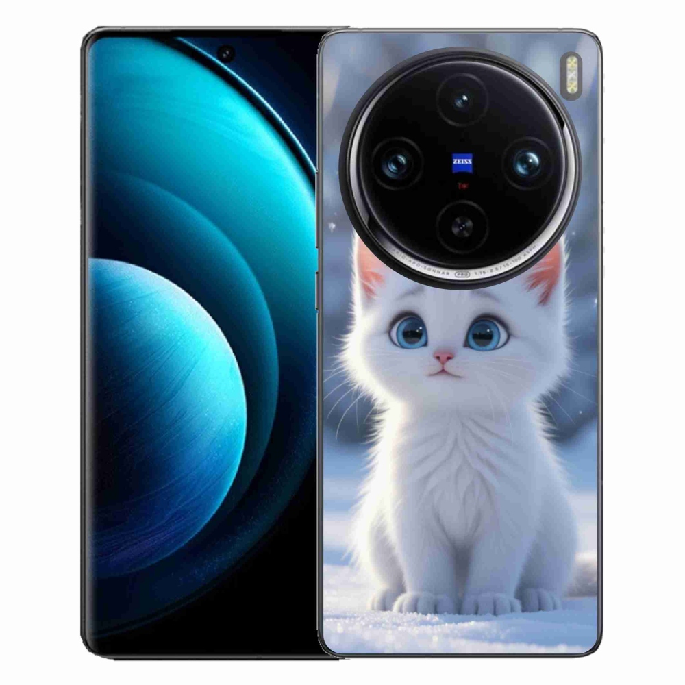 mmCase gél tok a Vivo X100 Pro 5G-hez – fehér cica 3