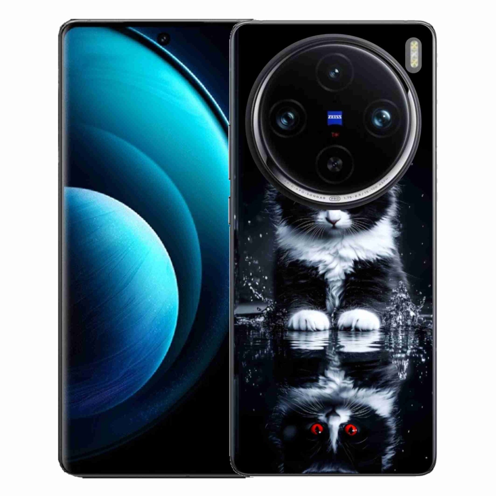 mmCase gél tok a Vivo X100 Pro 5G-hez – fekete-fehér cica