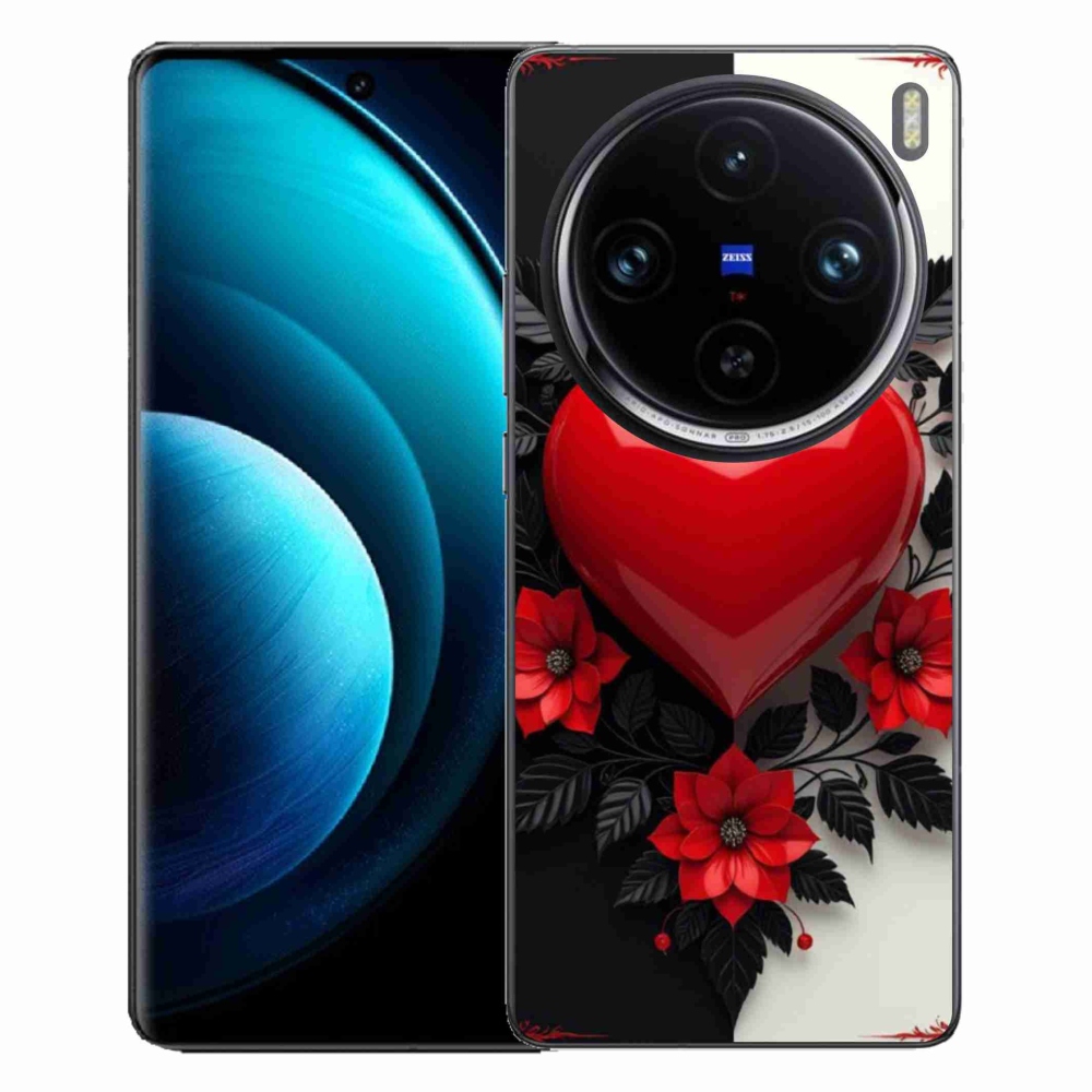 mmCase gélhuzat a Vivo X100 Pro 5G-hez – piros szív