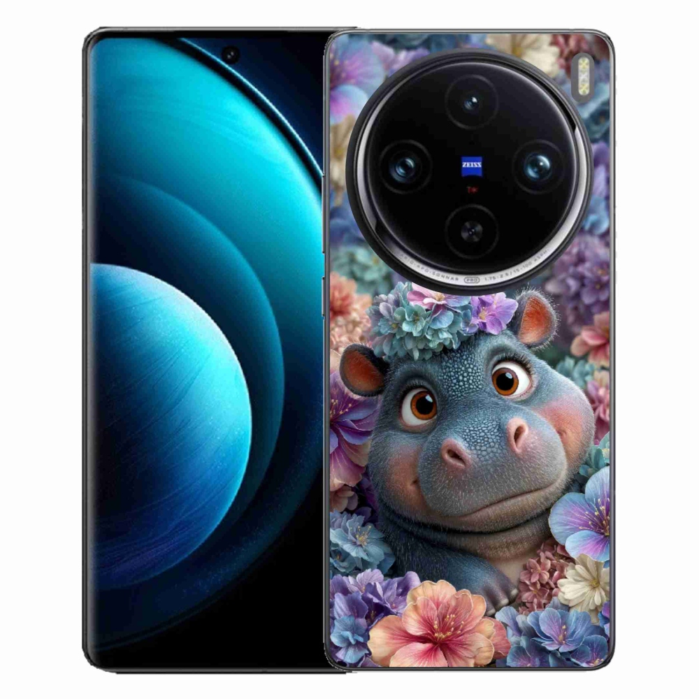 mmCase géltok a Vivo X100 Pro 5G-hez – virágok között úszó kis víziló