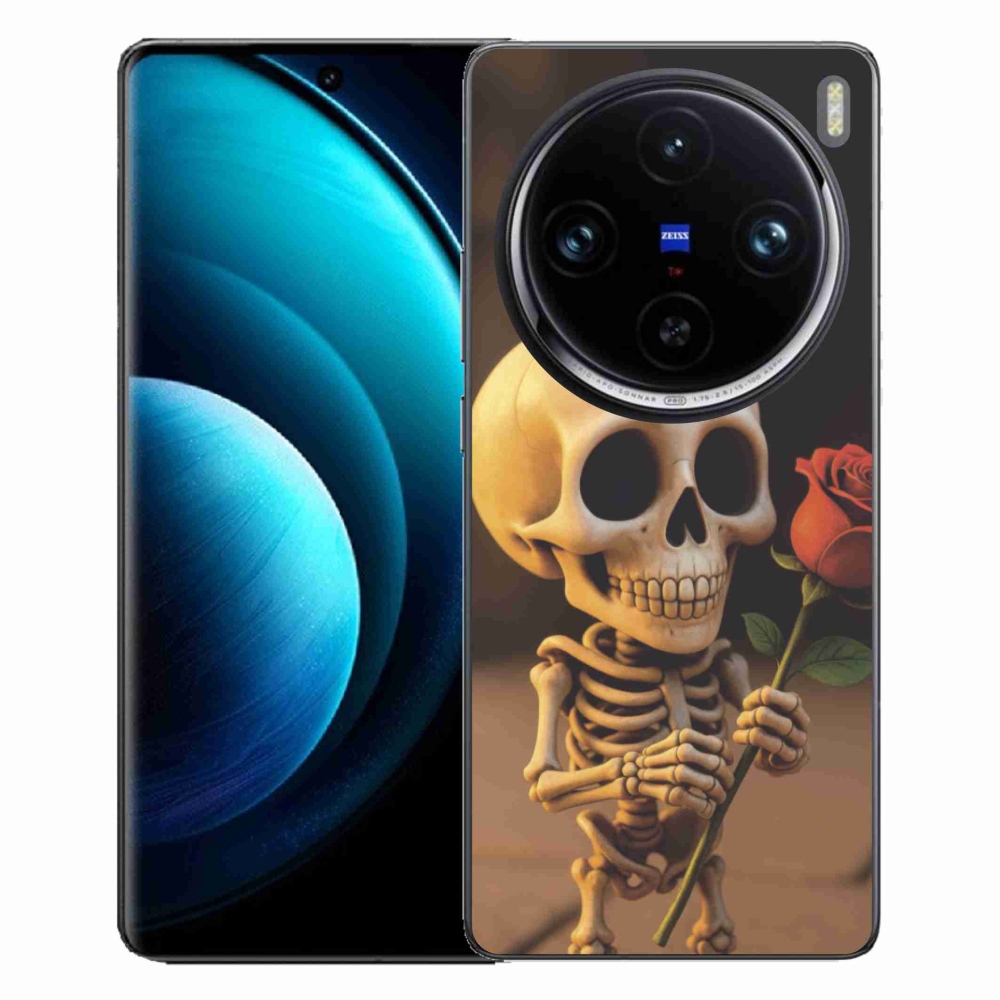 mmCase géltok a Vivo X100 Pro 5G-hez – csontváz rózsával