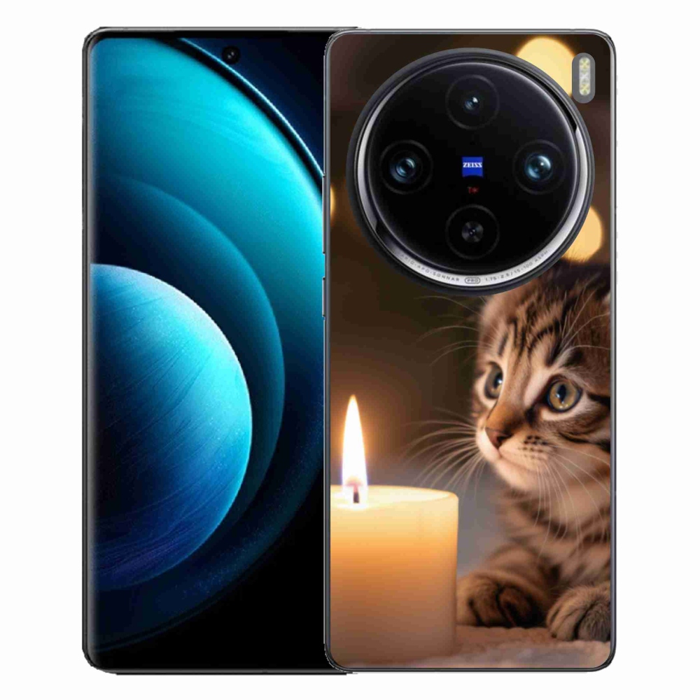 mmCase gél tok a Vivo X100 Pro 5G-hez – cica és gyertya