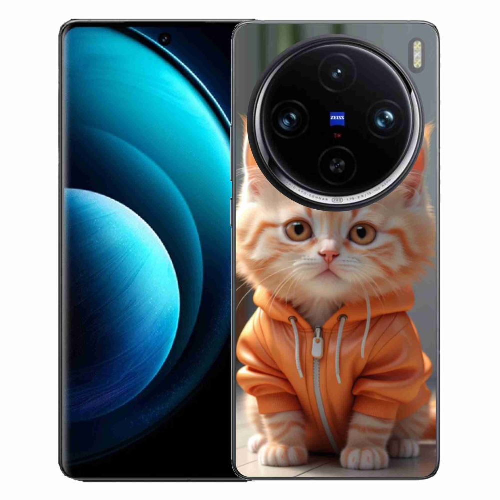 mmCase gélhuzat a Vivo X100 Pro 5G-hez – pulóveres cica