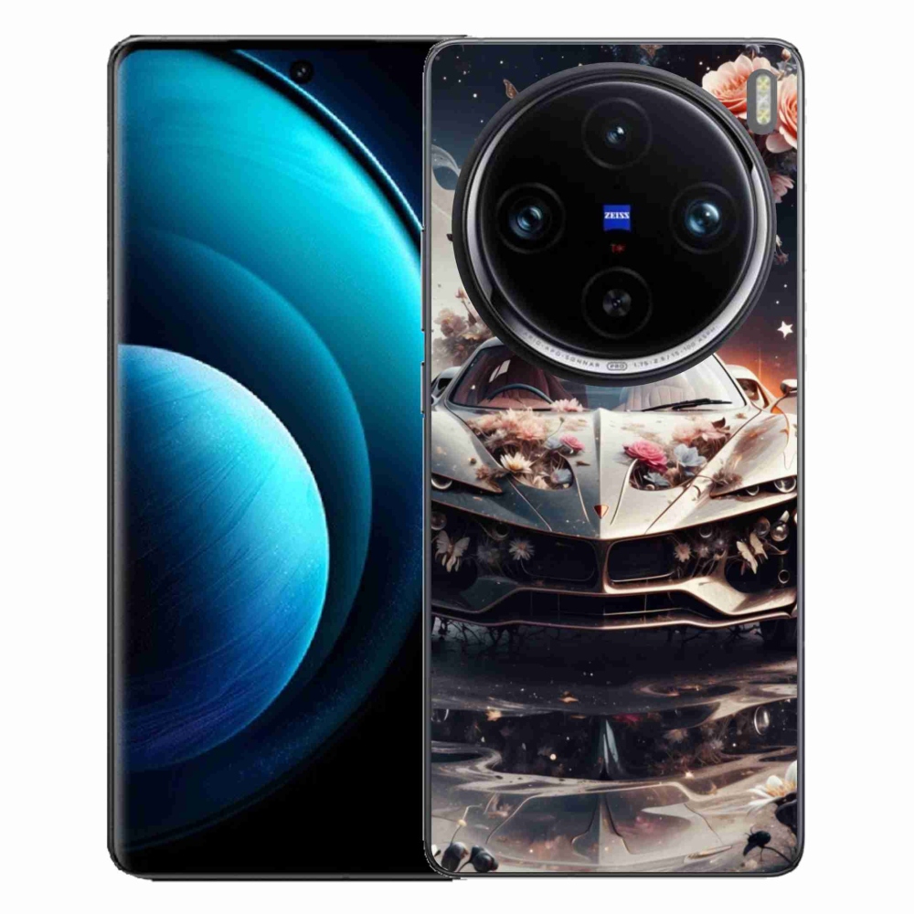 mmCase gél tok a Vivo X100 Pro 5G-hez – virágos sportautó