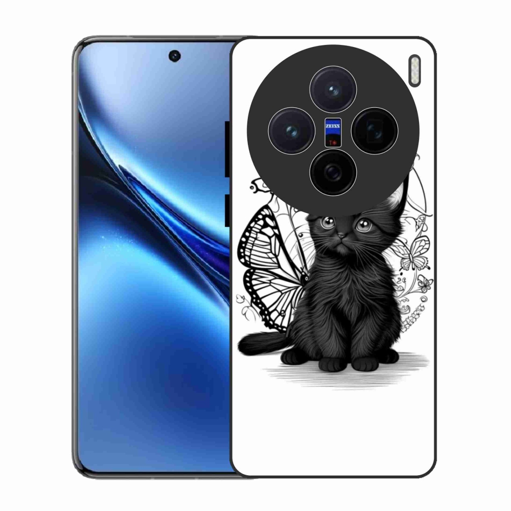 Zselés borítás mmCase a Vivo X200 5G készülékhez - fekete cica