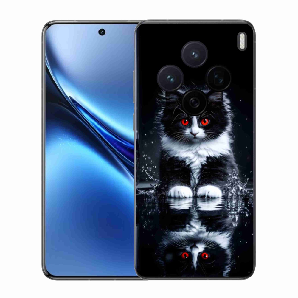 Zselés borítás mmCase a Vivo X200 5G-re - fekete-fehér cica