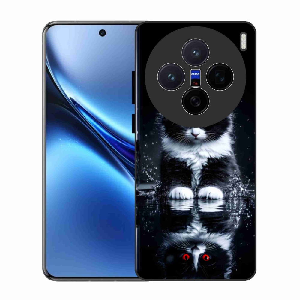 Zselés borítás mmCase a Vivo X200 5G-re - fekete-fehér cica