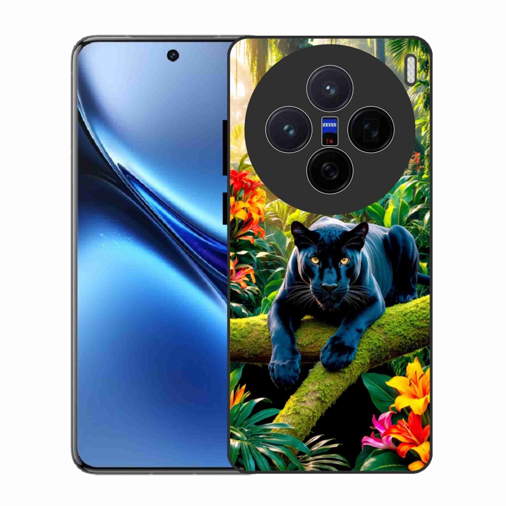 Gél borítás mmCase a Vivo X200 5G-hez - fekete párduc a dzsungelben