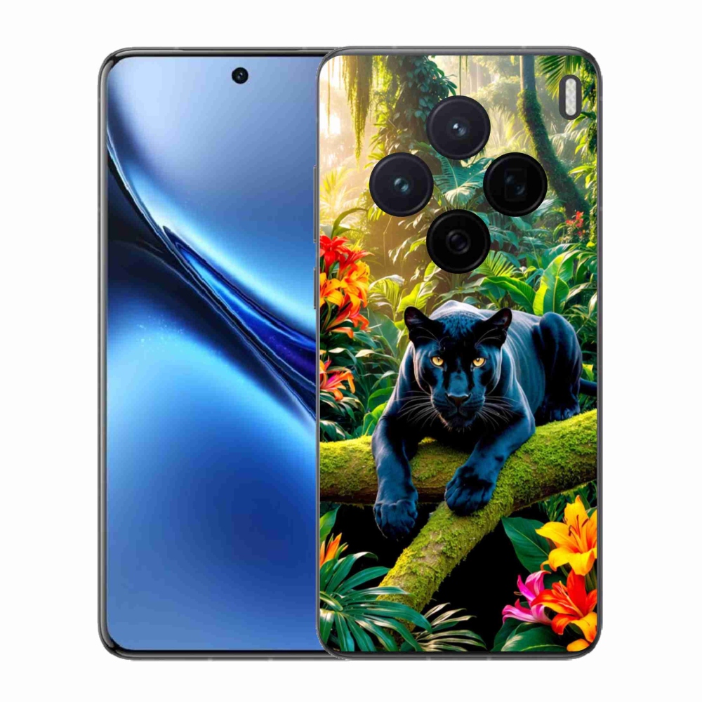 Gél borítás mmCase a Vivo X200 5G-hez - fekete párduc a dzsungelben