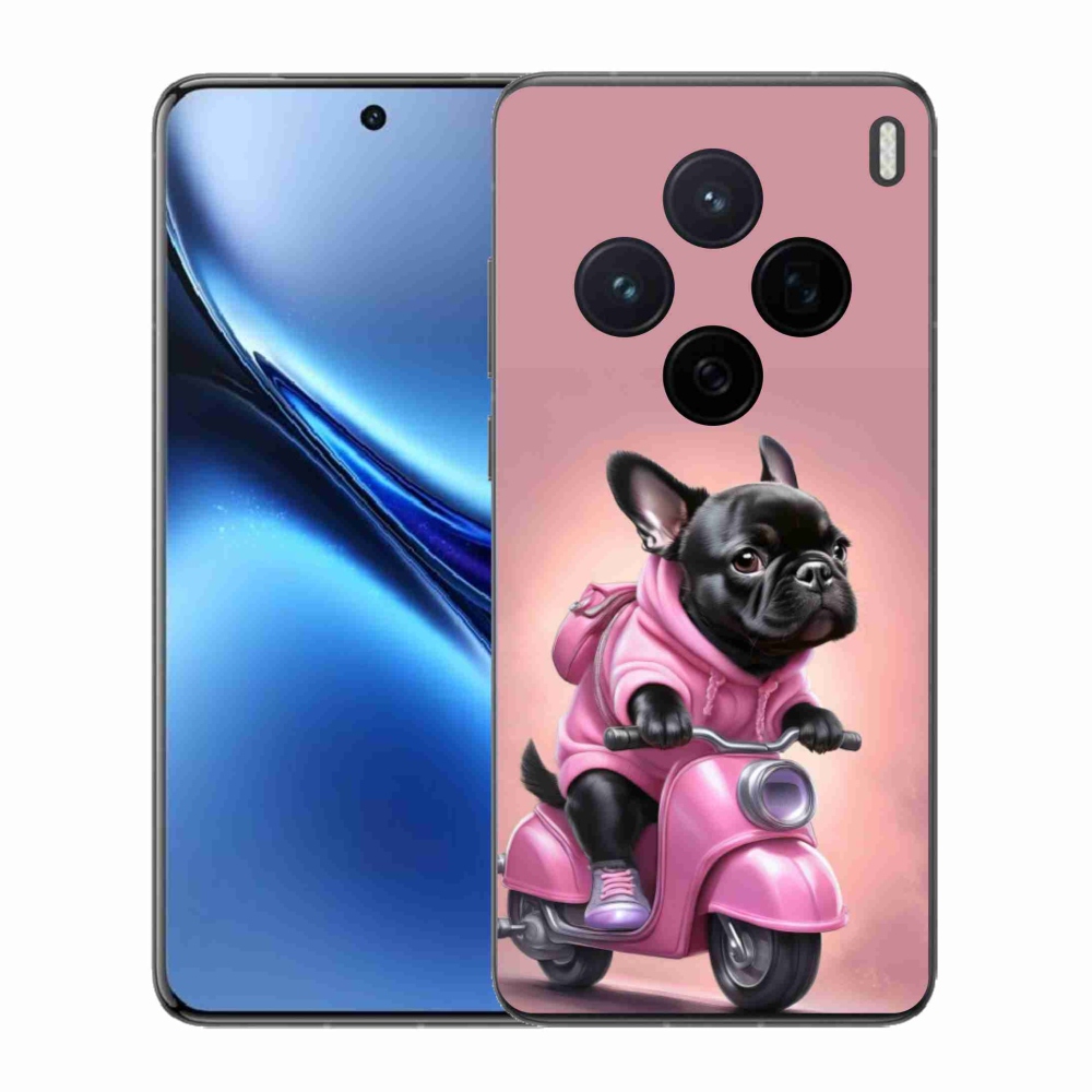 Gél borítás mmCase a Vivo X200 5G-hez - Francia bulldog a robogón