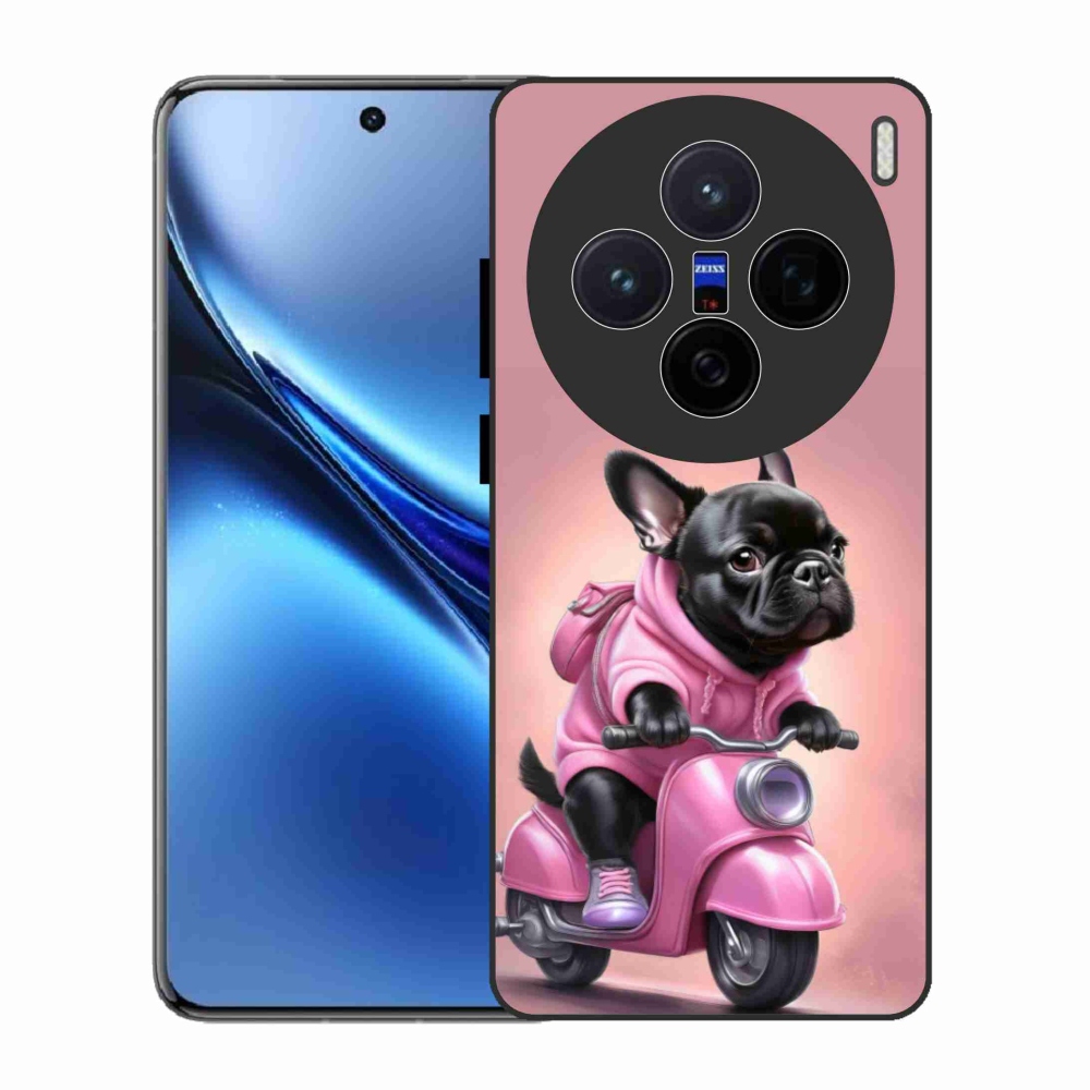 Gél borítás mmCase a Vivo X200 5G-hez - Francia bulldog a robogón