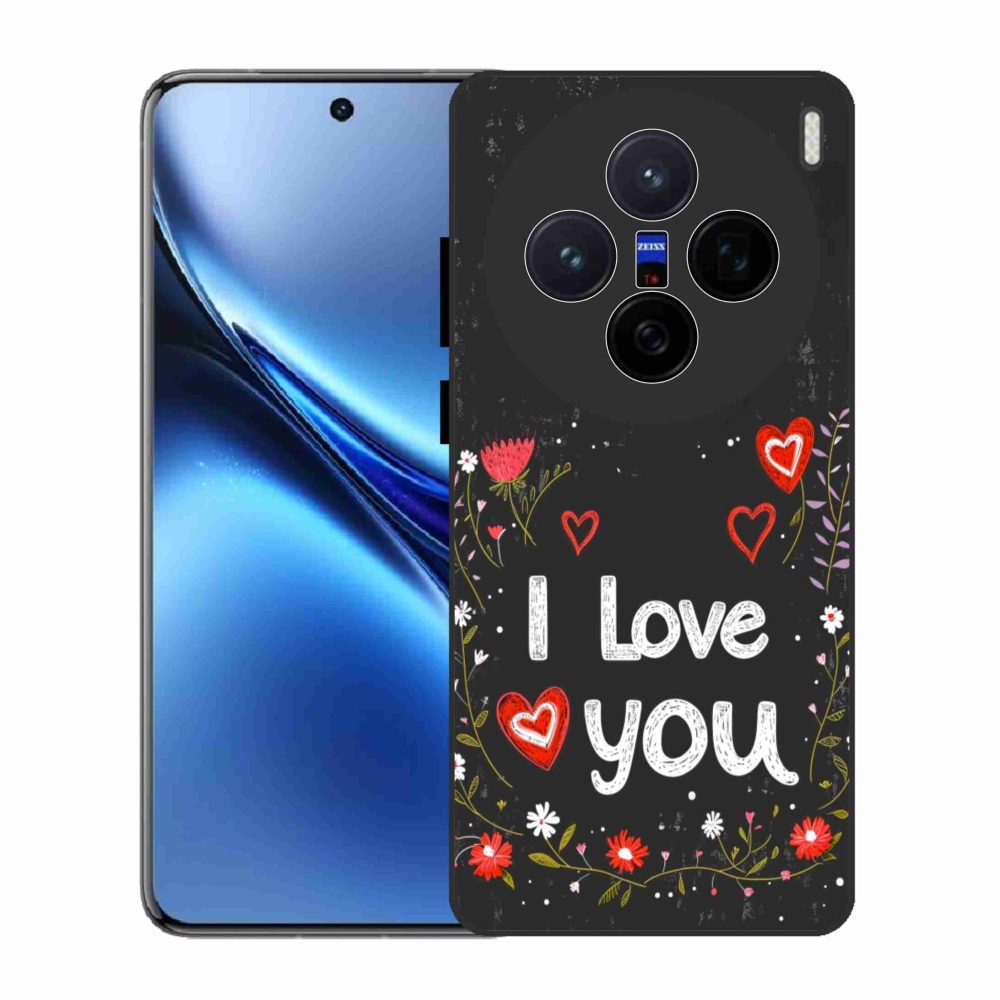 Gél borító mmCase a Vivo X200 5G készülékhez - Szeretlek fekete háttérrel