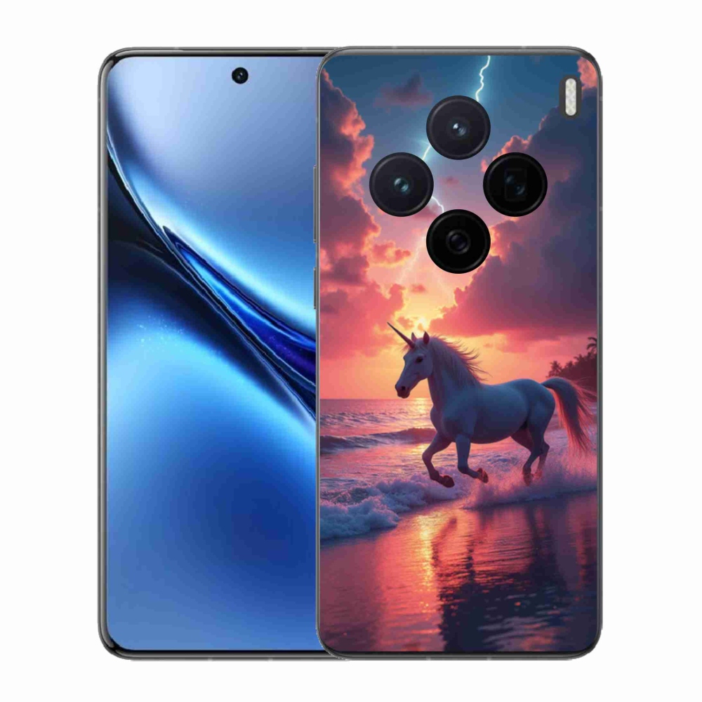 Gél borítás mmCase a Vivo X200 5G készülékhez - egyszarvú a tengerparton