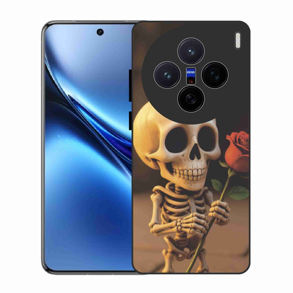 Zselés borítás mmCase a Vivo X200 5G-hez - csontváz rózsával
