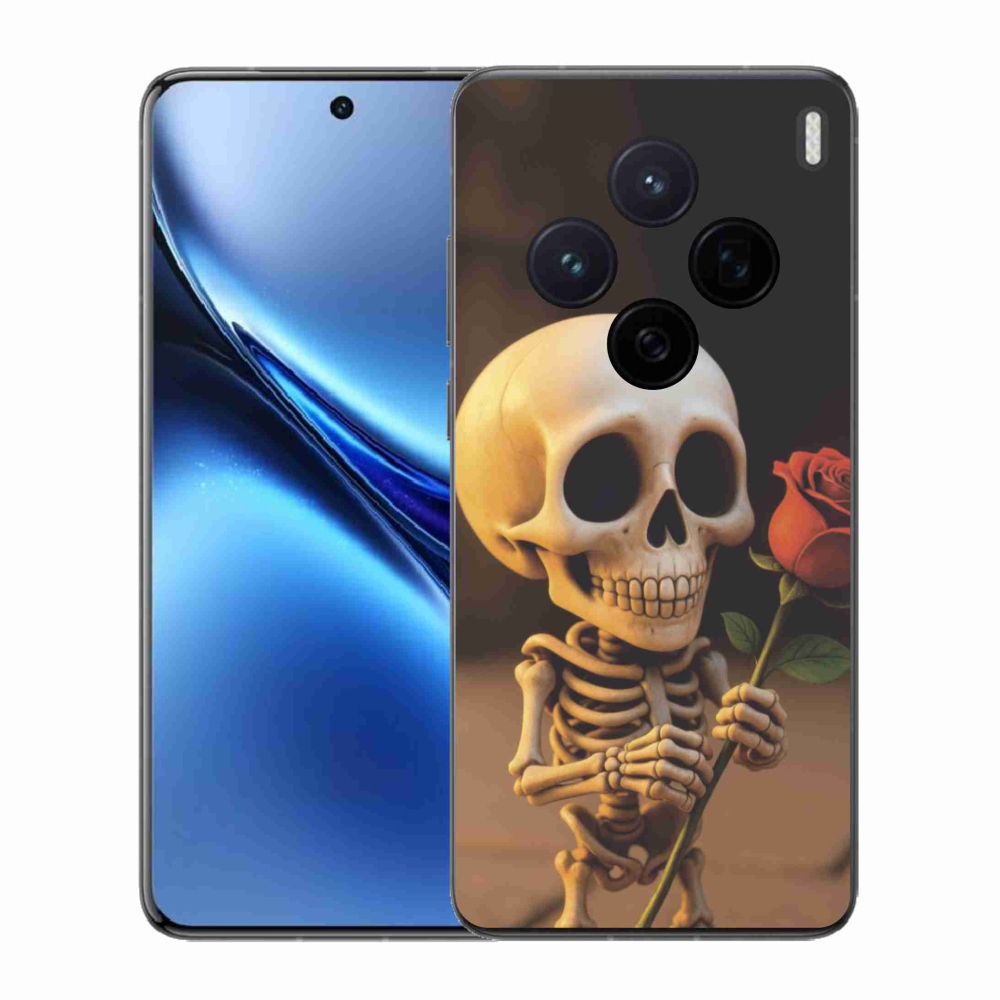 Zselés borítás mmCase a Vivo X200 5G-hez - csontváz rózsával