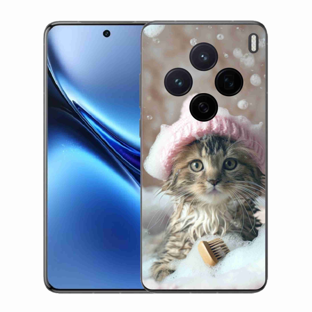 Zselés borítás mmCase a Vivo X200 5G-hez - cica és fürdő