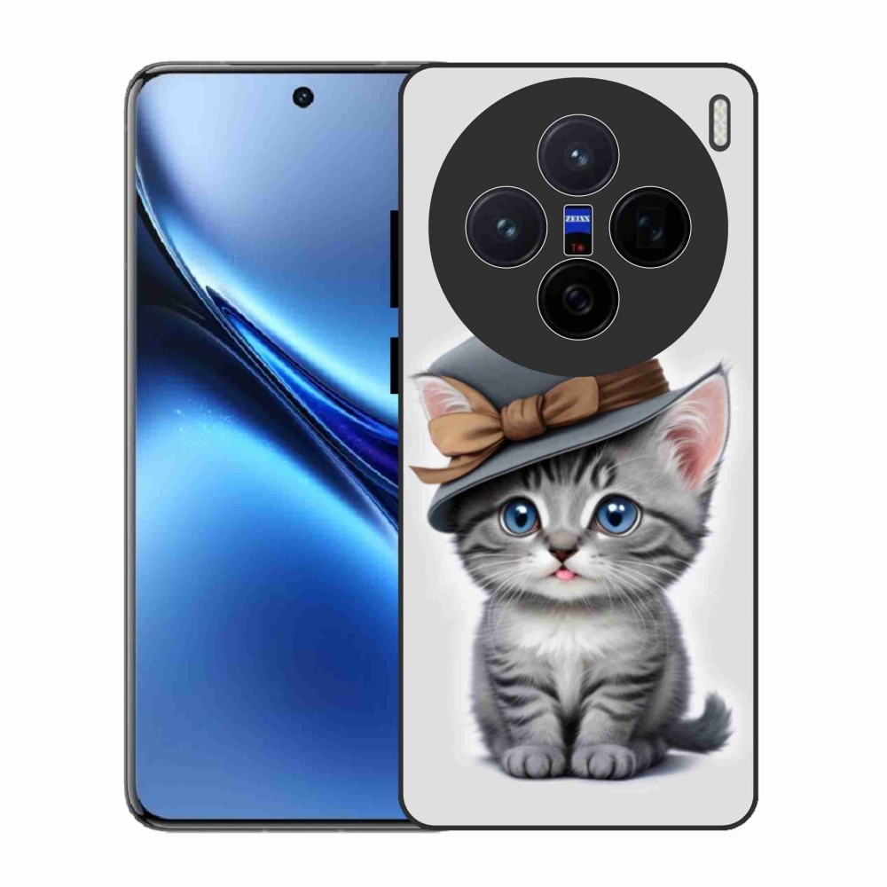 Zselés borítás mmCase a Vivo X200 5G-hez - cica sapkával