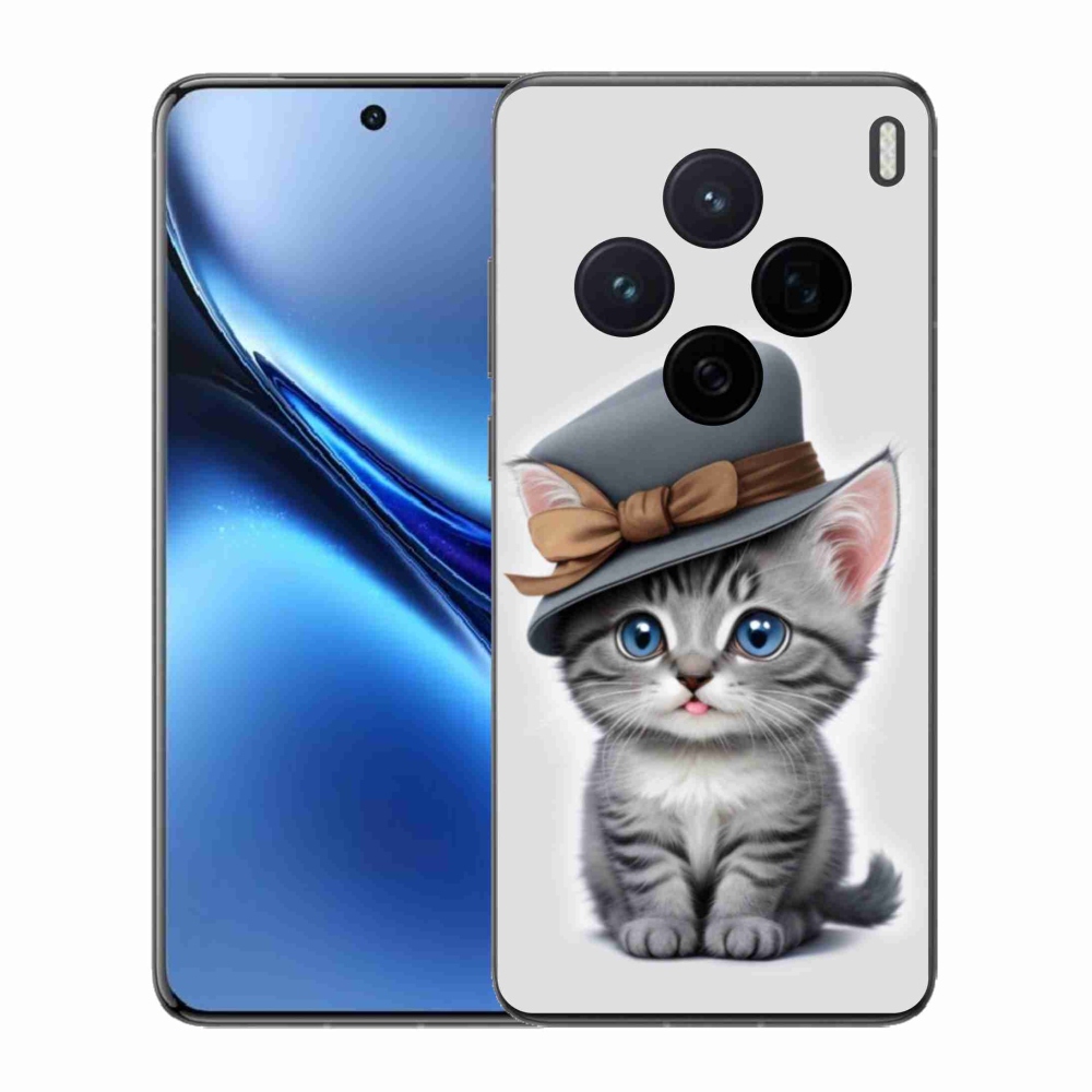 Zselés borítás mmCase a Vivo X200 5G-hez - cica sapkával