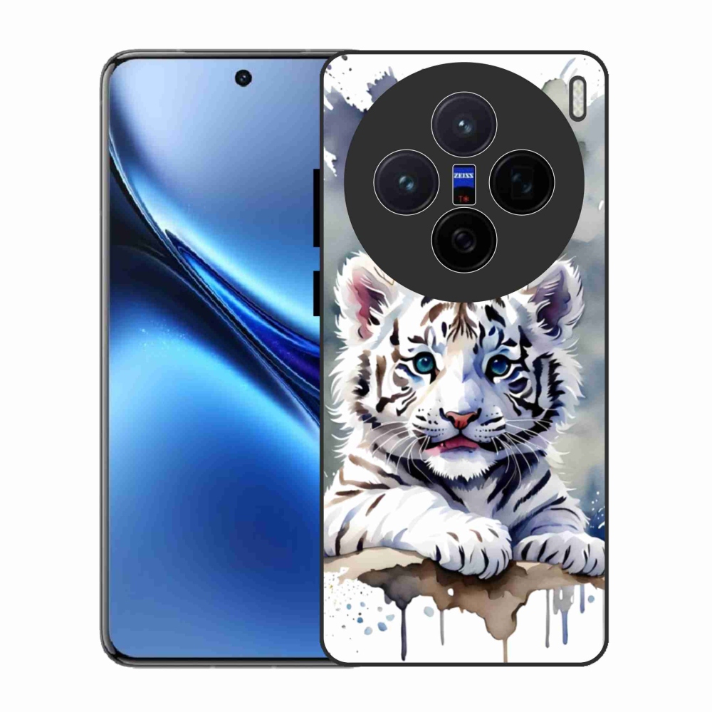 Zselés borítás mmCase a Vivo X200 5G készülékhez - fehér tigriskölyök