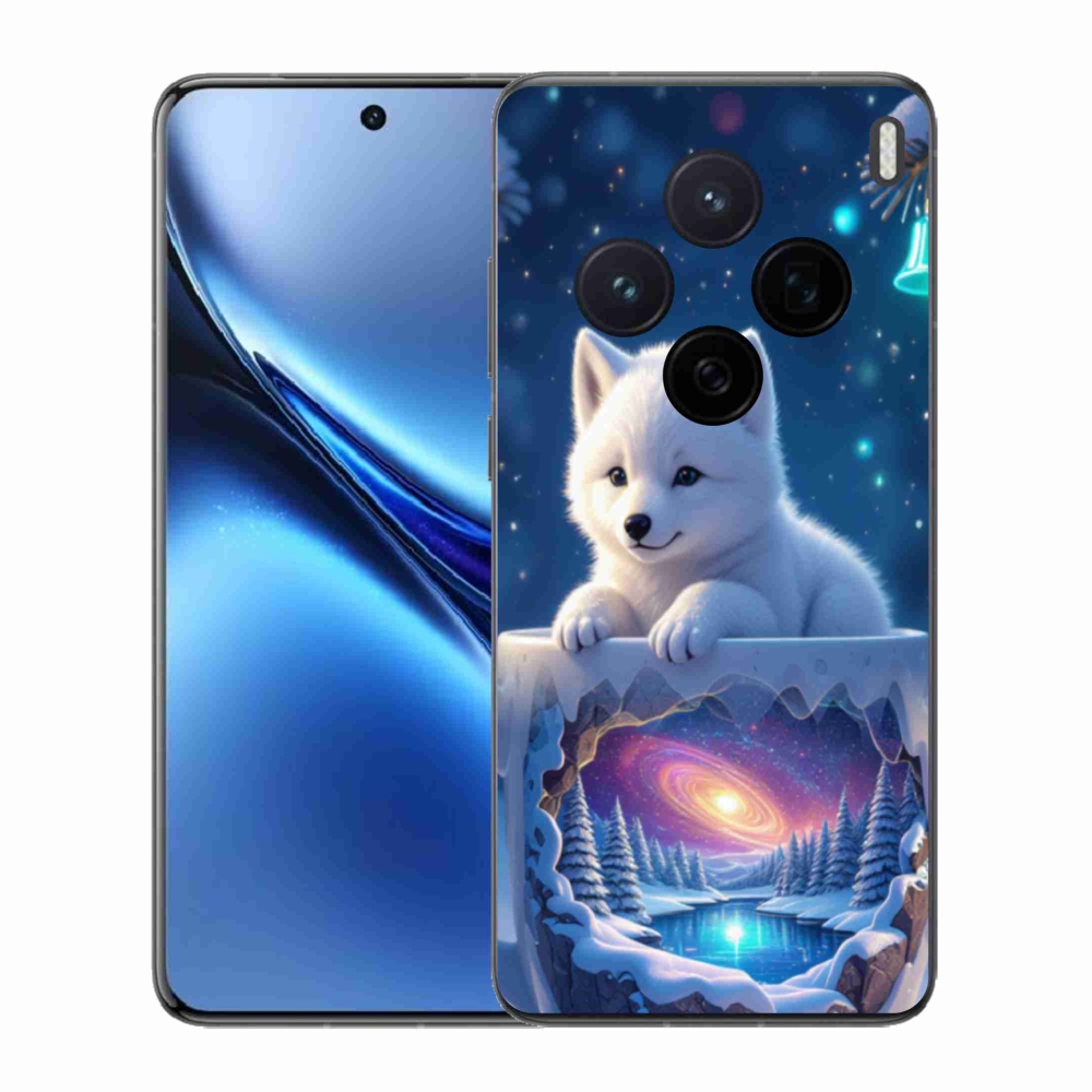 Zselés borítás mmCase a Vivo X200 5G-hez - Karácsonyi kölyökkutyakölyök