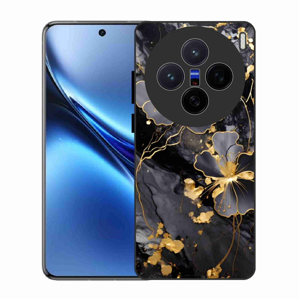 Zselés borítás mmCase a Vivo X200 5G-hez - arany virágok